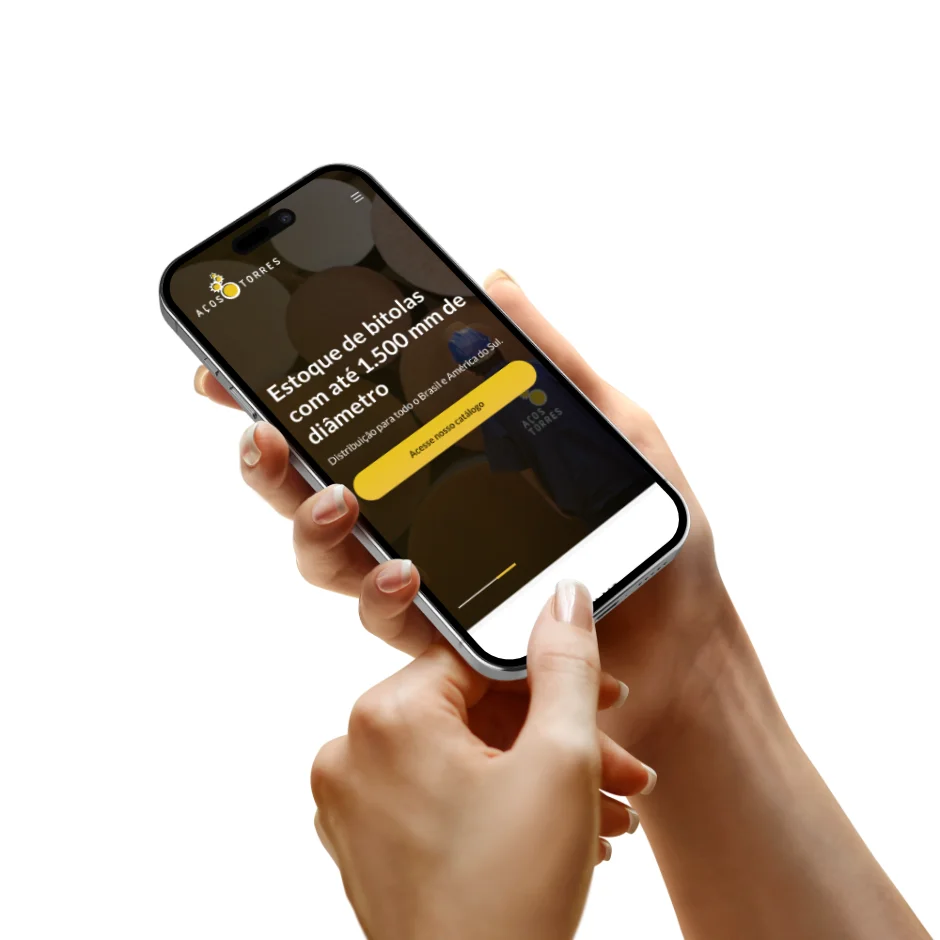 Site do Aços Torres na versão para mobile