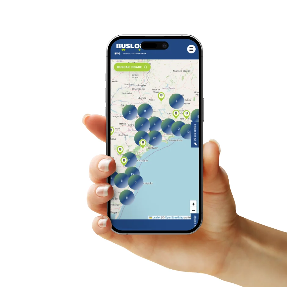 Site do BUSLOG na versão para mobile