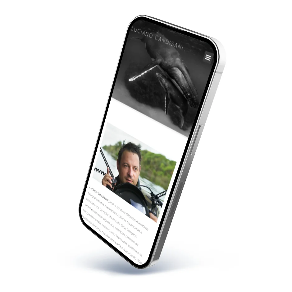 Site do Luciano Candisani na versão para mobile