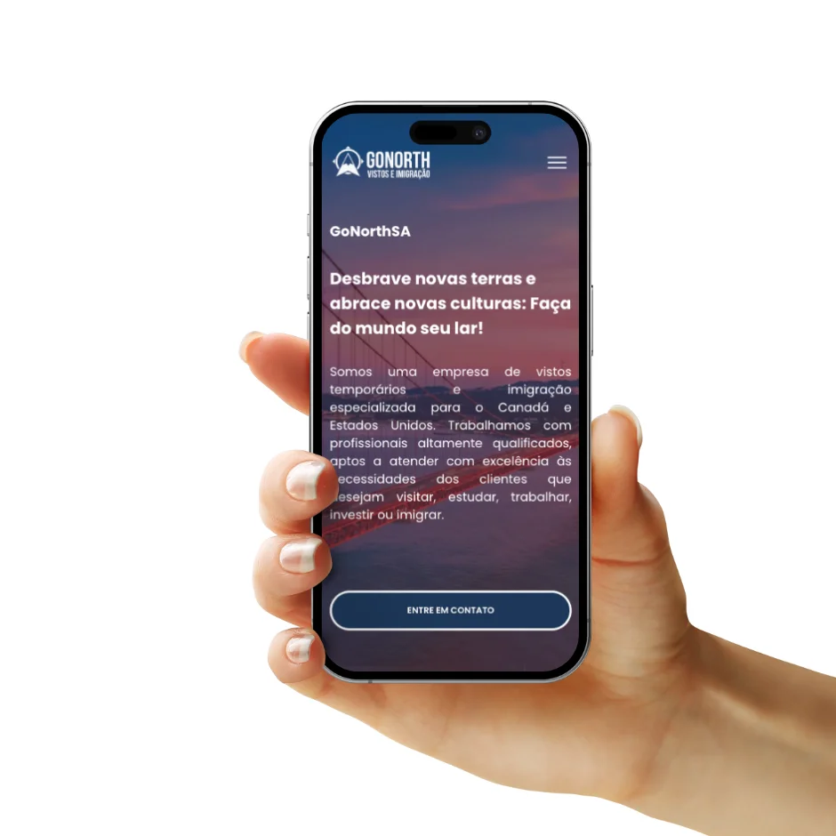 Site da GoNorth na versão para mobile