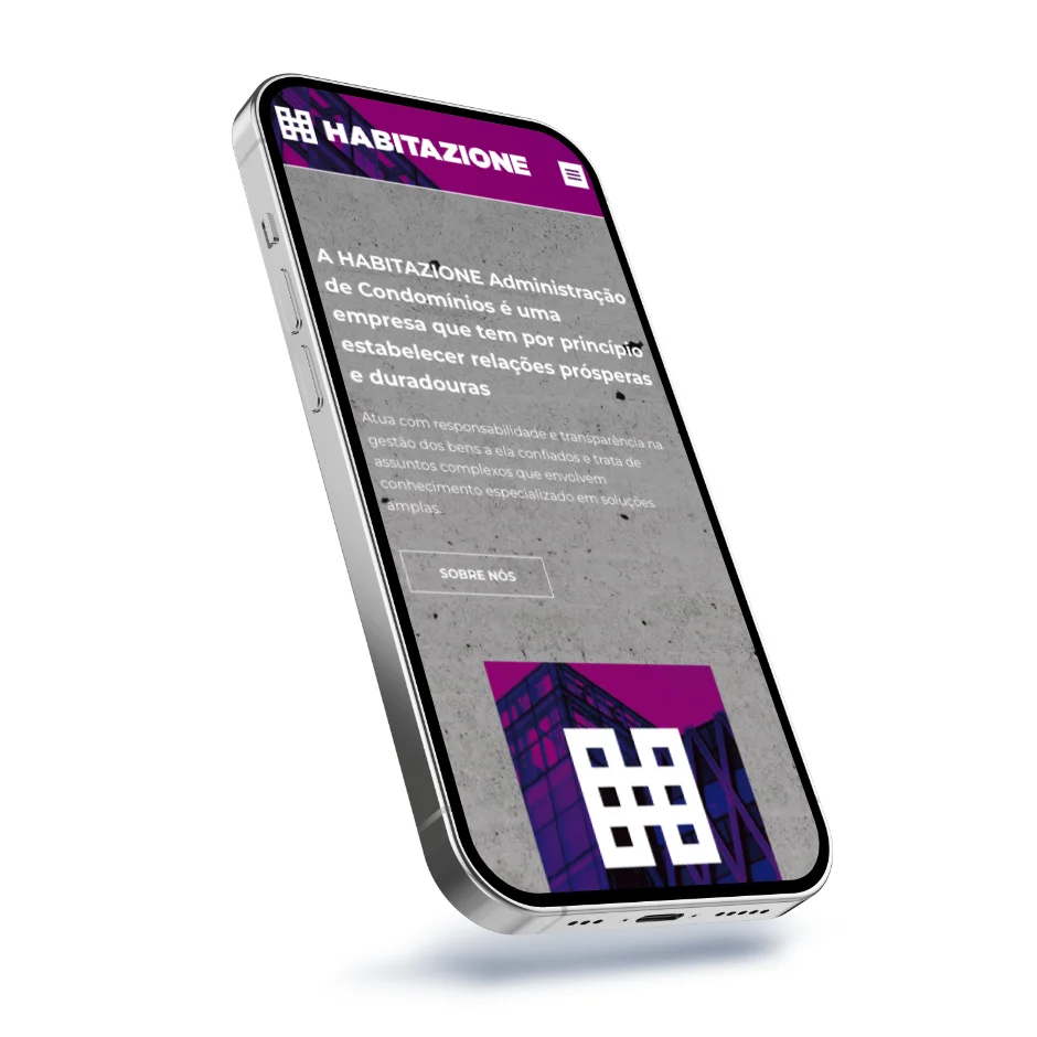 Site da Habitazione na versão para mobile