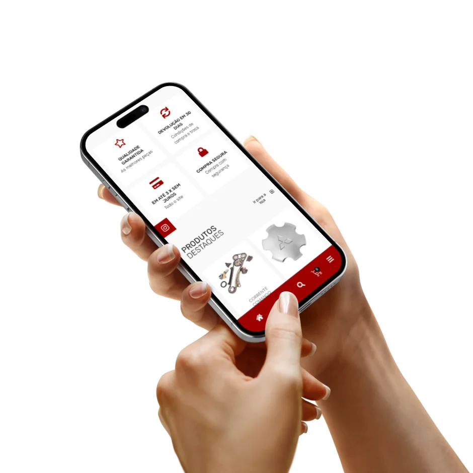 Site da MundiParts na versão para mobile